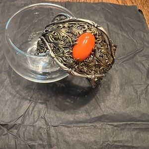 Carolyn Pollack Silver & Brass Orange Quartzite Bracelet